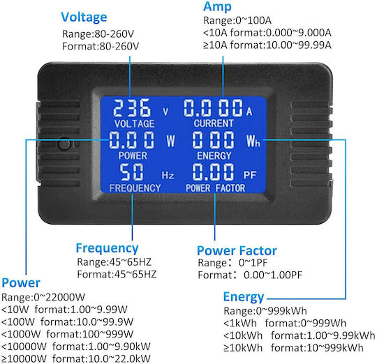 Kombiniertes Panelmeter Digital Panel Wattmeter Inklusive Transformator Ac80-260v 100a Multimeter Voltmeter Ammeter Pzem-022
