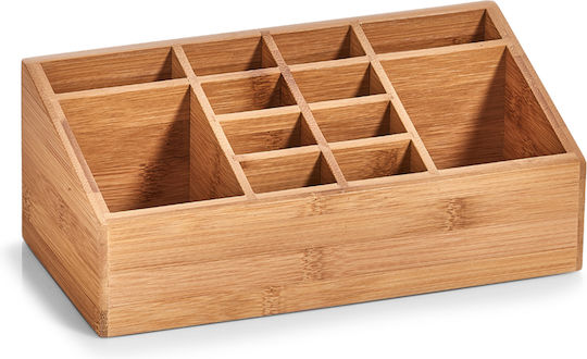 Ξύλινο Συρταράκι Γραφείου 12 Θέσεων 13x10x25.5cm Μπεζ