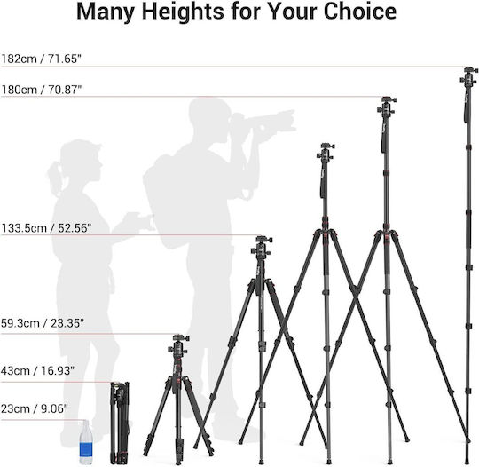 Trepied Din Aluminiu Cu Cap Hidraulic Până La 59cm Și Sarcină Maximă 15kg