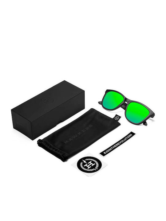 Hawkers One Unisex Γυαλιά Ηλίου με Μαύρο Κοκκάλινο Σκελετό και Πράσινο Polarized Φακό HKRS1004