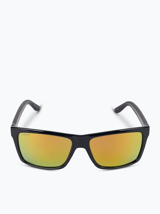 CressiSub Rio Men's Sunglasses with Black Plastic Frame and Orange Lens XDB100113