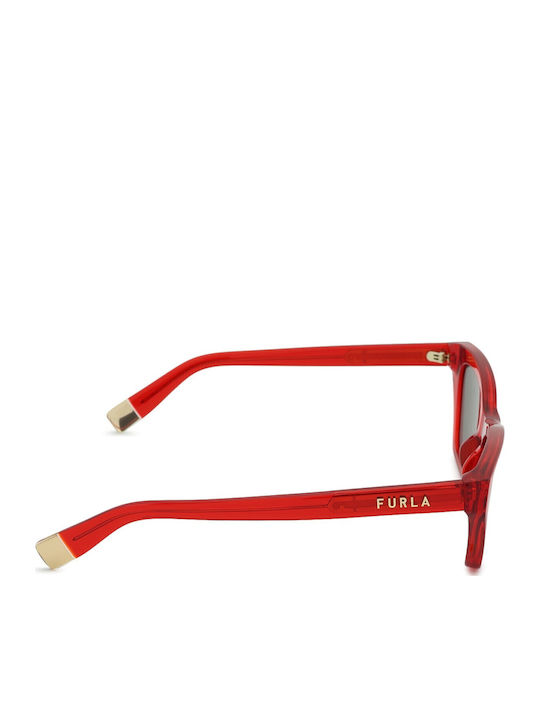 Furla Γυναικεία Γυαλιά Ηλίου με Κόκκινο Κοκκάλινο Σκελετό και Γκρι Φακό SFU777V 0768