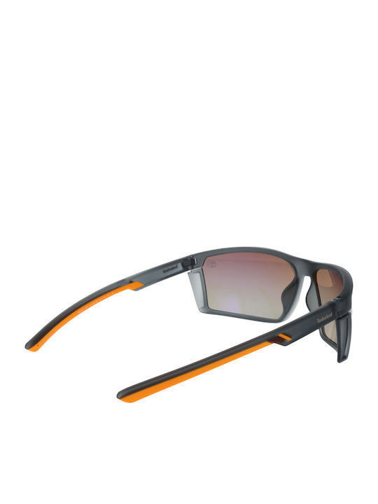 Timberland Men's Sunglasses with Gray Plastic Frame and Brown Gradient Lens TB9333 20D