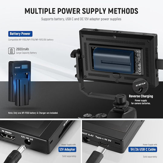 Field Monitor B0CGT95GN6 5.5" Touchscreen IPS Full HD