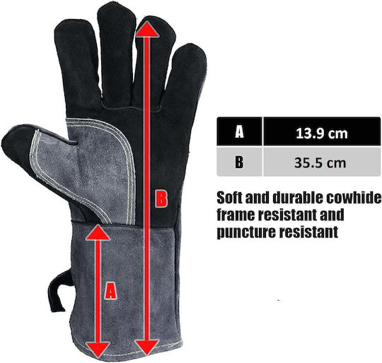 Mănuși de Cuptor Rezistente La Căldură Pentru Grătar Bucătărie Sudură Din Piele Rezistente La Căldură Până La 500°C