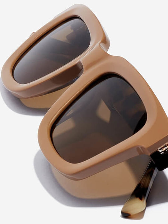 Hawkers One Uptown Unisex Sunglasses with Brown Plastic Frame and Brown Lens