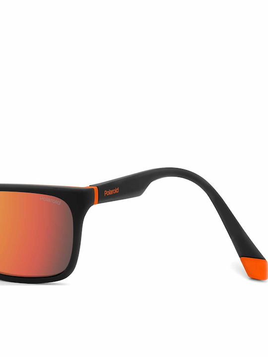 Polaroid Unisex Ochelari De Soare Cu Ramă Neagră Din Plastic Și Lentilă Polarized Portocalie Oglindă PLD2141/S RC2/OZ
