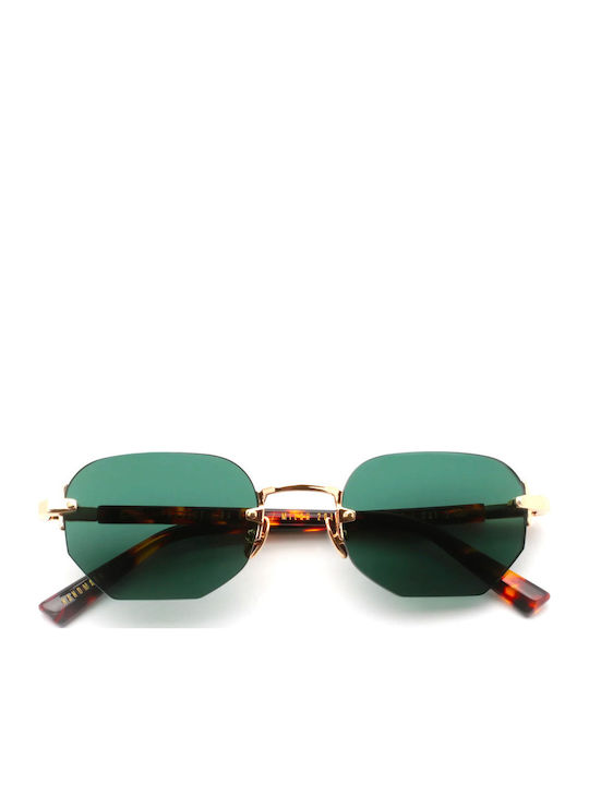 Gast Moonstone Women's Sunglasses with Gold Metal Frame and Green Lens MNS02