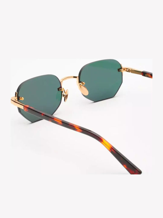 Gast Moonstone Women's Sunglasses with Gold Metal Frame and Green Lens MNS02