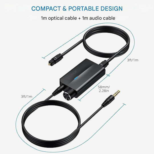 Digital-Analog-Wandler Audio Dac Konverter 192khz 1m Kabel Lautstärkeregler Spdif Toslink Zu 3.5mm Stecker Plug Play Multifunktional