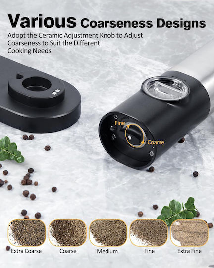 Set Electric Râșnițe Condimente Inox 2buc