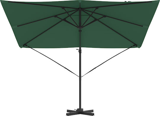 Hängender Aluminium Garten- und Terrassen-Sonnenschirm Grüne 2,86x2,85xHöhe 2,65 m