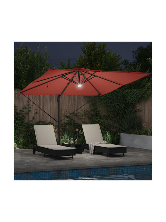 Hanging Circular Aluminum Orange Parasol Φ2.7xY2.7m
