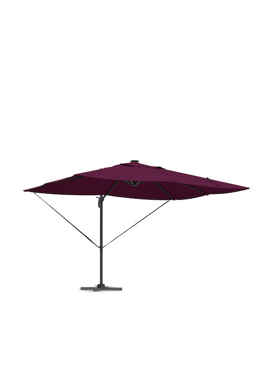Hängender Aluminium-Burgunder Garten- und Terrassen-Sonnenschirm 2,65x2,65xHöhe 2,65 m