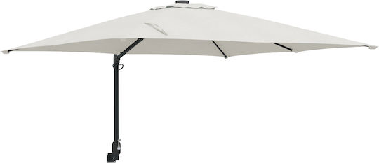 Wandmontierte Quadratische Aluminium Garten- und Terrassen-Sonnenschirm Beige 2,5x2,5xHöhe 1,6 m