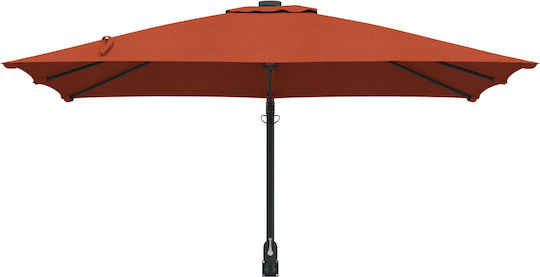 Wandmontierter Quadratischer Metall-Garten- und Terrassen-Sonnenschirm Orange 3x3xHöhe 1,6 m