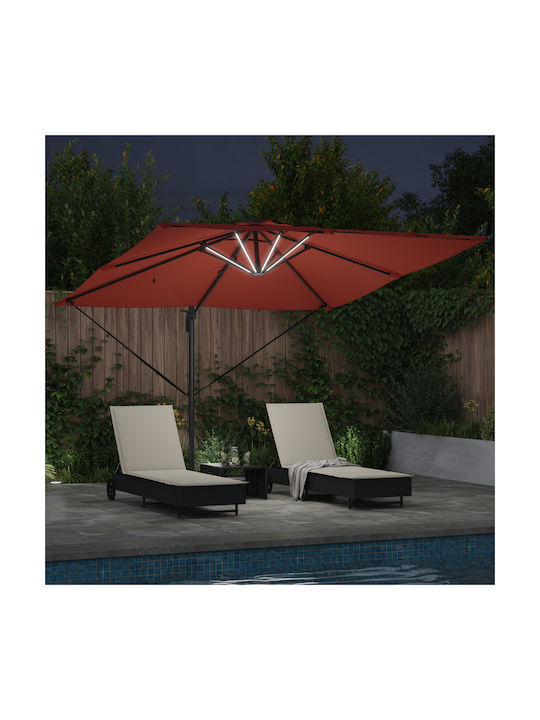 Hanging Circular Aluminum Orange Parasol Φ2.7xY2.7m