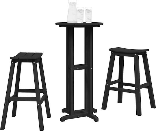 vidaXL Garten- und Outdoor-Möbelsets Typsatz Bar 3 Stück Schwarz