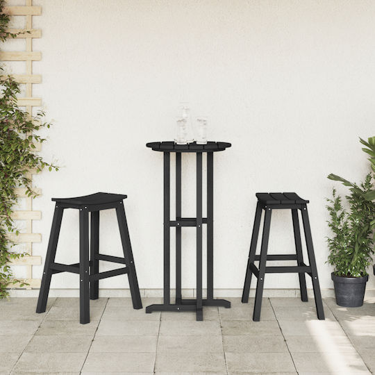 vidaXL Garten- und Outdoor-Möbelsets Typsatz Bar 3 Stück Schwarz