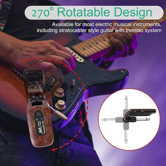 Sistem Wireless 2.4GHz Transmițător Receptor pentru Chitară Plug Play 8 Ore Funcționare Chitară Electrică Bass Chitară Vioară Claviatură