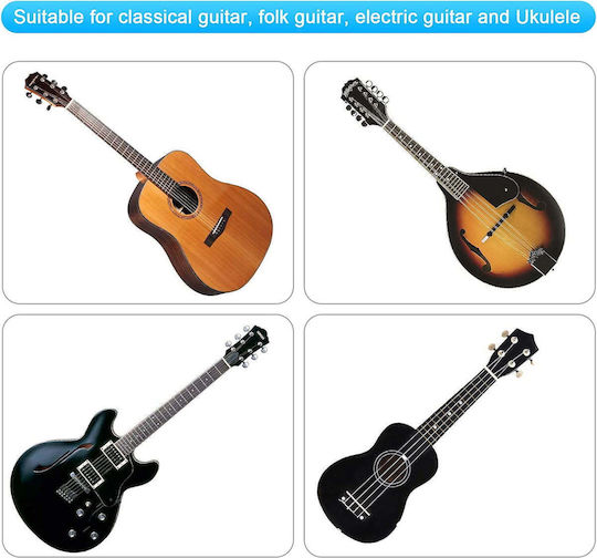 Guitar Zubehörset 66 Stück Einschließlich Tuner Capo Plektren Gitarrensaiten Steg 5 Silikon Finger Schützer