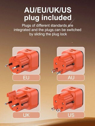 Ldnio Charger with USB-A Port and USB-C Port and Cable USB-C - USB-C 45W Orange (Q2420)