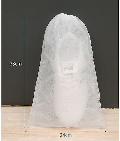 Plastic Sac de Depozitare pentru Saci / Pantofi în Culoare Alb 38x24x1cm 50buc