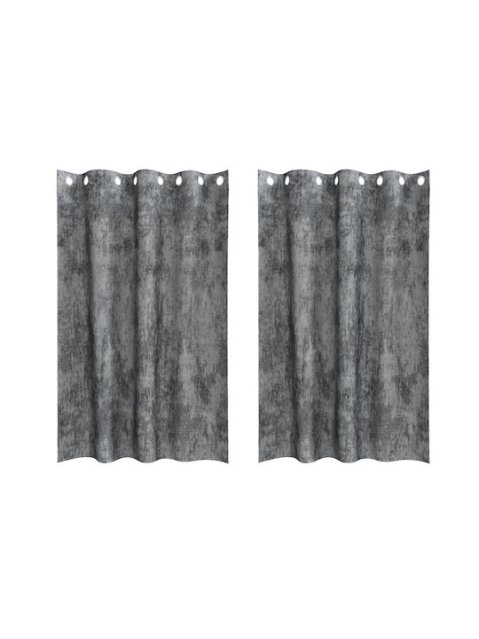 vidaXL vidaXL Vorhänge Fenster mit Grommets Grau 140x175cm