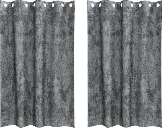 vidaXL vidaXL Vorhänge Fenster mit Grommets Grau 140x175cm