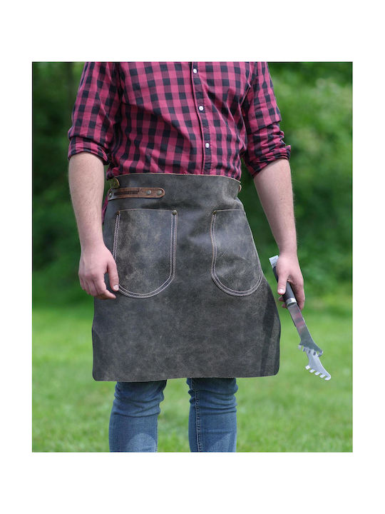 Feuermeister Premium Short Leather Grill Apron Feuermeister Antique Ποδιά Κουζίνας Γκρι 80x100cm 8751030203