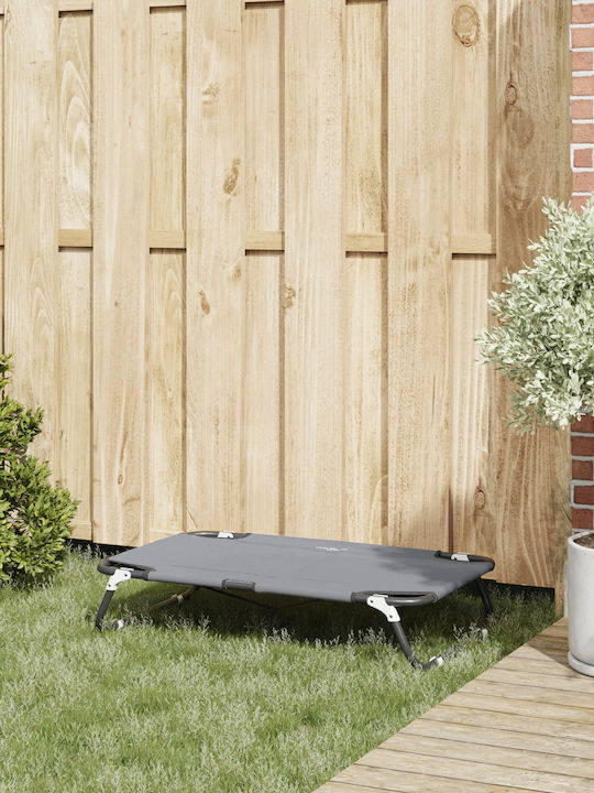vidaXL Υπερυψωμένο Κρεβάτι Σκύλου Γκρι 55x80εκ.