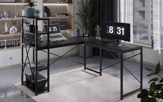 Birou Leader Din Lemn Negru 145x50x75 cm