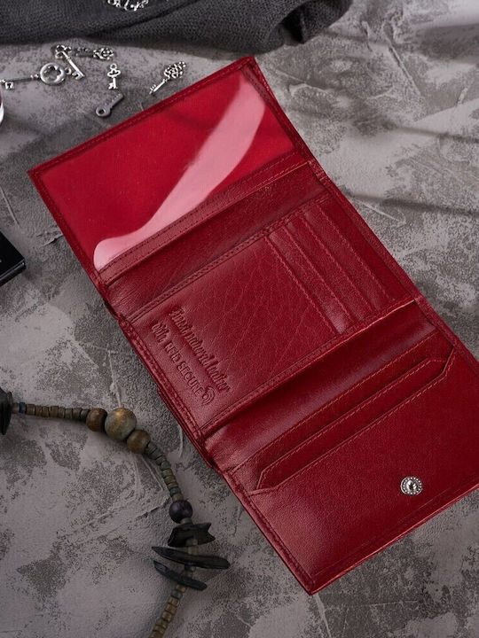 Small Leather Women's Wallet with RFID Red