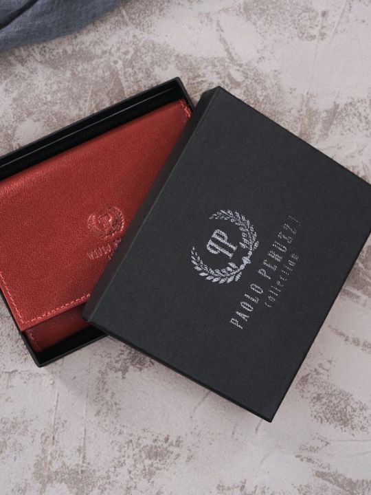 Small Leather Women's Wallet with RFID Red