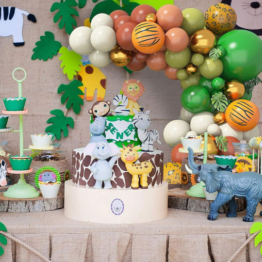 Set de Baloane Arc Verde Decorațiuni Party Retro Maro Portocaliu Diverse Dimensiuni 101 Bucăți Banda de Baloane Puncte Adezive