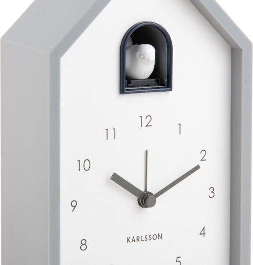 Karlsson Tabletop Clock with Indicators Plastic with Alarm Clock Grey KA6015GY