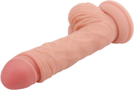 Chisa Novelties Pure Naturally Seminude Commander Liquid Silicone Dual-Density Realistic Dildo Ρεαλιστικό Dildo με Όρχεις και Βεντούζα Flesh 19cm