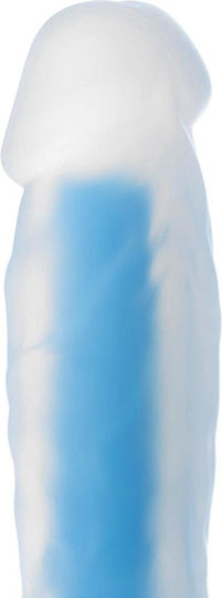 ToyFa Glass Dildo with Balls and Suction Cup Blue 16.5cm