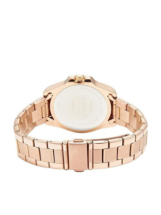 Strand by Obaku Women's Watch with Pink Gold Metal Bracelet