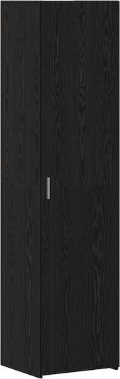 Office Storage Cabinet Wooden Black Oak 45x42.5x185cm