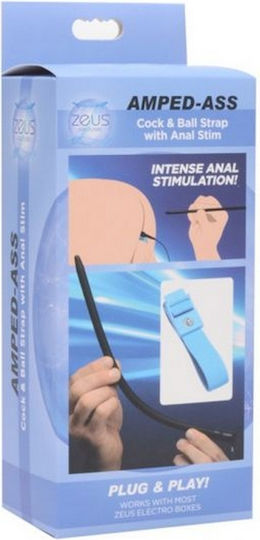 Zeus Electrosex Amped Ass Cock & Ball Strap with Anal E-Stim για Ηλεκτροδιέγερση σε Μαύρο Χρώμα
