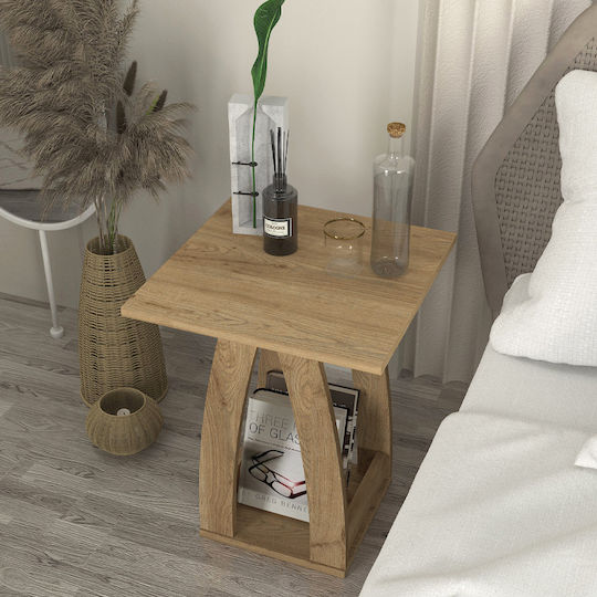 Square Side Coffee Table Deros Wooden Sepet Oak W45xL45xH56cm