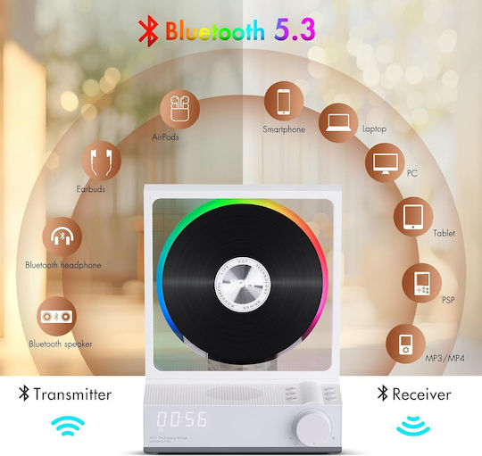 Sistem Audio Portabil Cu CD Bluetooth Alb