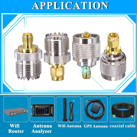 Set 4 Sma To Uhf Adaptoare Anti-interferență Transmisie Stabilă Analizor Radio Antenă Wifi Antenă Gps Cablu Coaxial Router