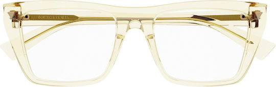 Bottega Veneta Plastic Eyeglass Frame Beige BV1258O 004