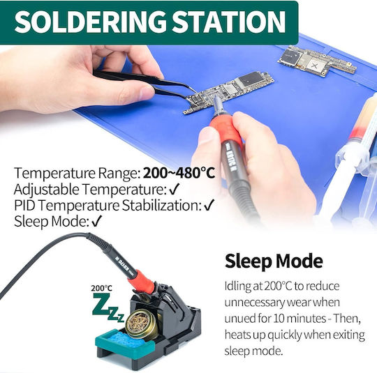 Stație De Lipit Cu Aer Cald Dezlipire Fier De Lipit Separator Ecran Lcd 1180w Setare De Temperatură Reglabilă Afișaj Led Port Usb 5v Funcție Standby Multifuncțională
