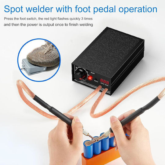 Mașină De Sudură Prin Puncte Dual Pulse 8000 W Portabil 10-90 Niveluri Afișaj 0.1 Mm 0.3 Mm Bandă De Nichel Baterie Fier De Lipit Seesii