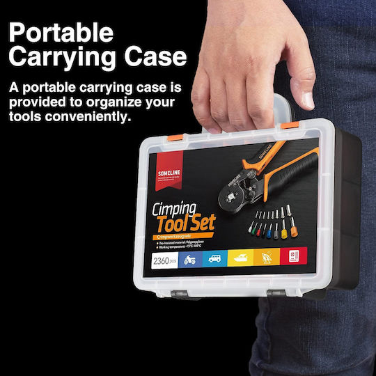 Connector Pin Crimping Tool Set 1350 Conductor Terminals 0.5-10 Mm² 24 Types Professional Storage Transport Case