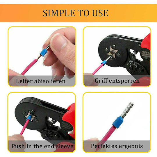 Connector Pin Crimping Set 1200 Electrician Conductor Terminals 0.25-10 Mm² Screwdriver 8 Types Terminals