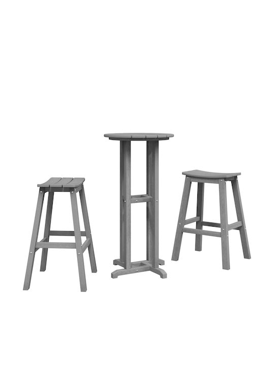 vidaXL Bar Set for Small Outdoor Spaces 3 Pieces Open Gray